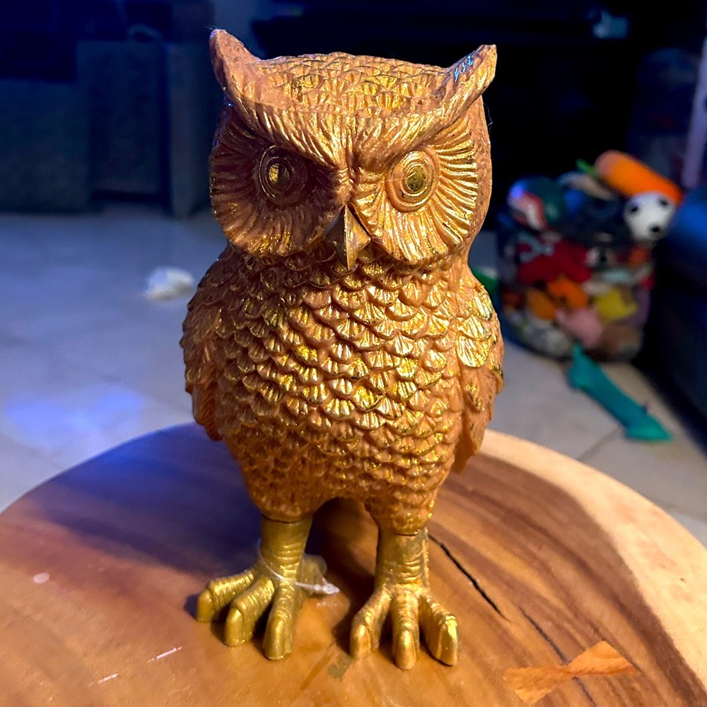 Gold plastic owl